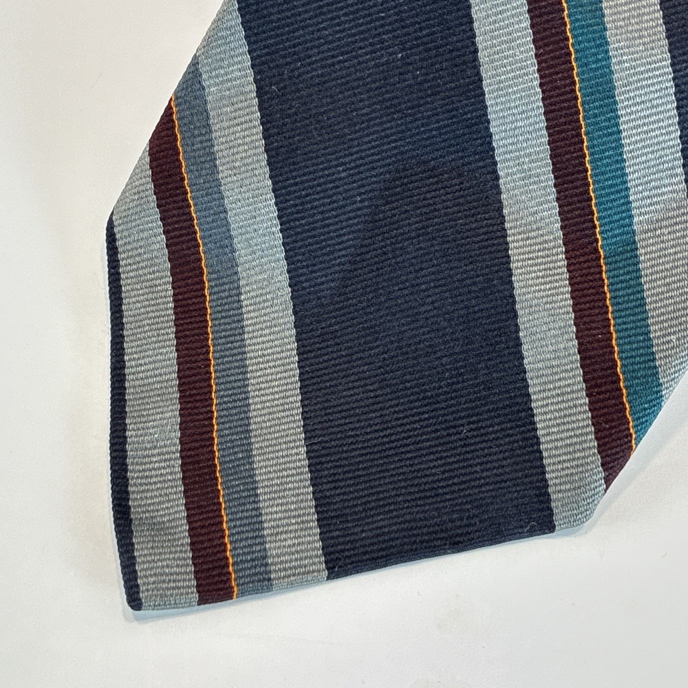 REPP Robert Talbott for Homer Reed Silk Stripe Blue Tie USA Hand Sewn 3.5x57 GUC - Picture 11 of 11